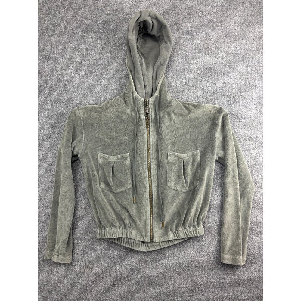 Young Fabulous & Broke YFB  Hoodie Women's S Terry Cloth Full Zip Jacket Cropped